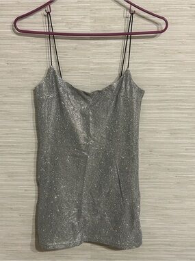 Babyboo Fashion Silver Glitter Mini Dress Size 4 US (8 AU) Small NWT